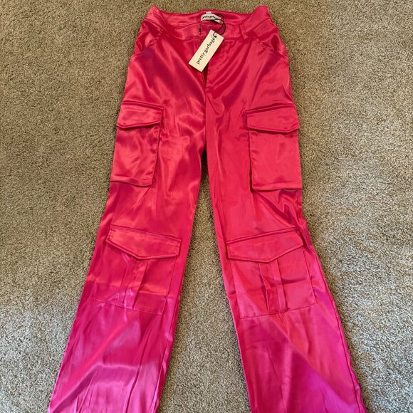 NEW With Tags Satin Cargo Pants - Picture 1 of 2